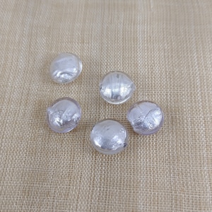 Set of 5 Venetian Foil Glass Beads - Puffy Coins