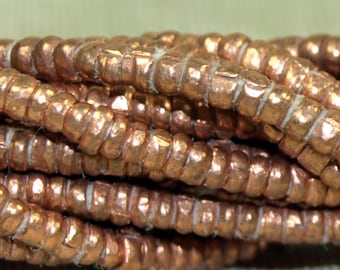 Tiny 2mm Copper Heishi from Ethiopia