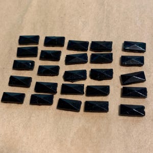 Antique Faceted French Jet Glass Nailhead Sew-Ons, 2-Hole