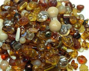 Marvelous Mixes! Grab Bag of New and Vintage Amber Glass Beads! MIX4009