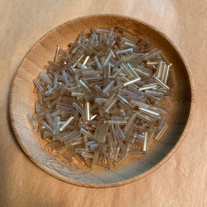 Bag of Vintage Light Brown Luster Bugle Beads