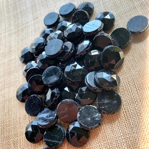 Antique French Jet Glass Nailhead Sew-Ons