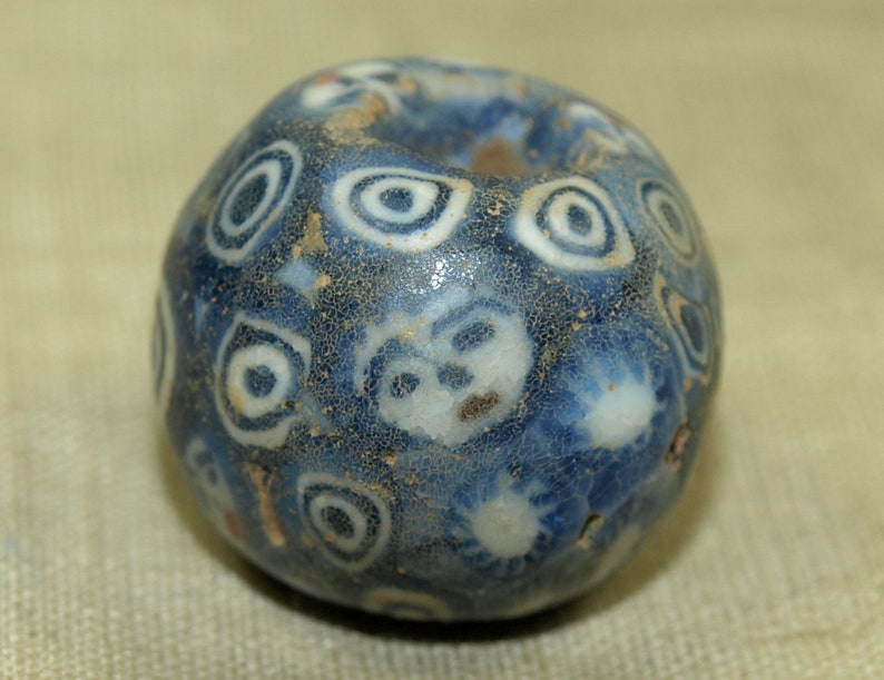 LOUZELDIS2065 Vintage 1960s Glass Face Bead from Bali; Component Piece from the Lou Zeldis Studio