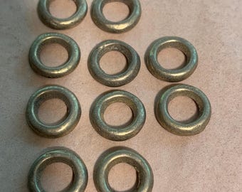 Anelli in ottone liscio, set da 10