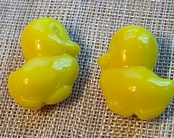 Yellow Glass Baby Duck Beads VGL143