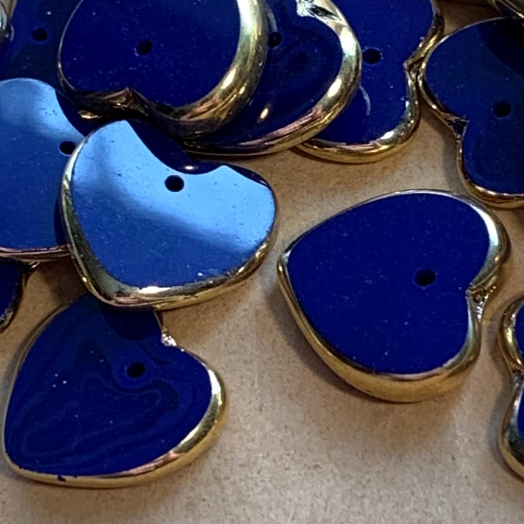 Vintage 1950's German Glass Cobalt Heart-shape 