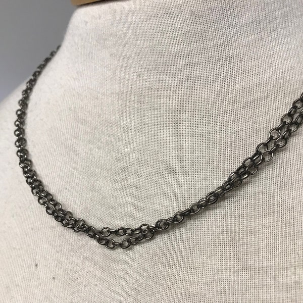 Vintage Base Metal Chain, 3mm links, 40" strand; VBM160