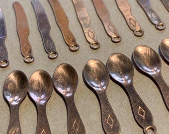Miniature Vintage 1940s Plated Copperwear Sets