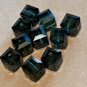 Swarovski Crystal 6mm Cubes, Morion