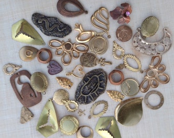 Mixed Bag of Vintage Brass and Copper Charms