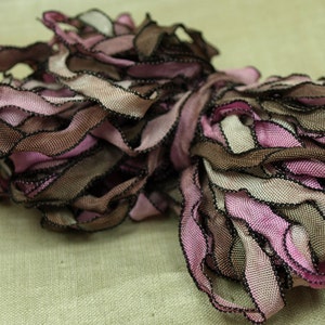 10 Yards of Pink and Brown Flat Ribbon. RIB3018
