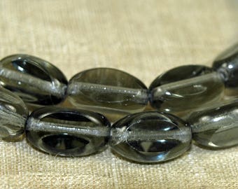 Vintage German Glass; Gray Window Beads