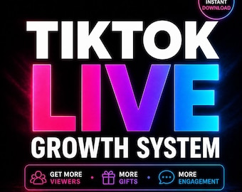 Sistema de crecimiento para TikTok Live / Haz crecer, interactúa y monetiza tus transmisiones / Guía de transmisión en vivo / Descarga digital
