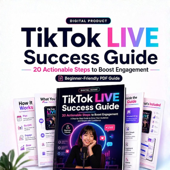TikTok LIVE Guide PDF, 20 Steps to Improve Engagement, Beginner Creator Streaming Tips