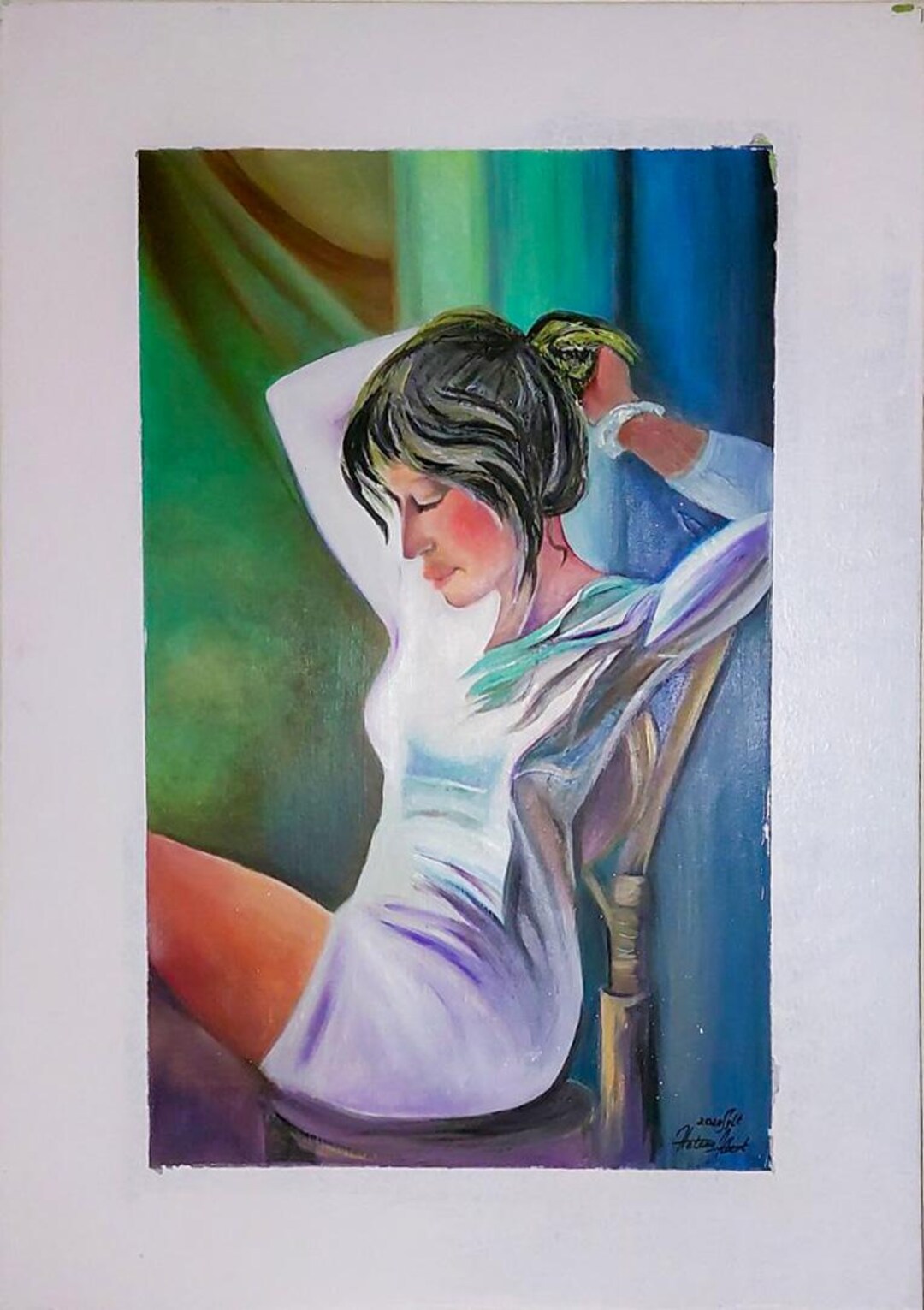 Amaris | Oil Painting Women's Portrait Art Printed Women's Casual  Shirt main image 1