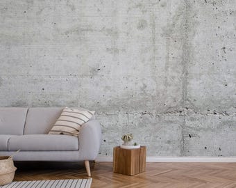 Papier peint texturé béton industriel - Papier peint accent loft moderne