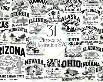 Cityscape Illustration SVG Sublimation