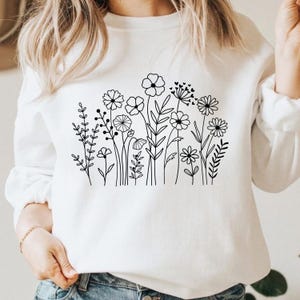 Wildflower Line Art SVG Bundle: Floral Cut Files for Cricut (Digital Download