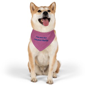 Fluffy Pet Bandana, Cute Dog Collar Accessory, Funny Pet Gift, Trendy Dog Fashion, Pink Bandana for Dogs, Pet Apparel, Dog Bandana, Fat Dog