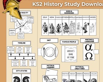 Ancient Greece Lapbook KS2 | History Study | Printable Lapbook | Easy-Read Factsheets | Digital Download