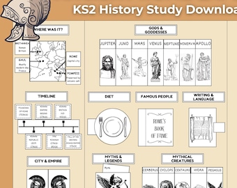 Das antike Rom Schoßbuch KS2 | Geschichtsstudie | Druckbares Kinderbuch | Leicht lesbare Datenblätter | Digitaler Download