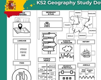 Spain Lapbook KS2 | Geography Study | Easy-Read Factsheets | Digital Download