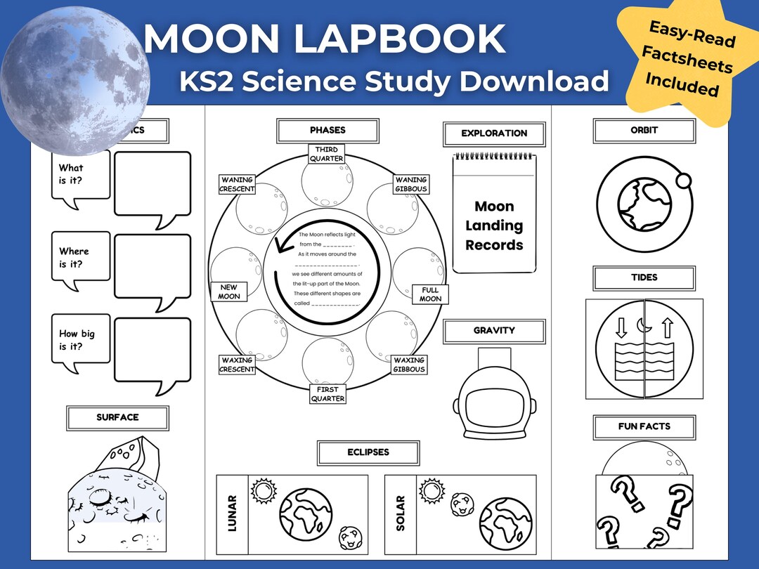 Moon Lapbook KS2 | Science Study | Printable Lapbook | Easy-read ...
