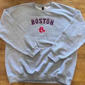 Boston Baseball Embroidered vintage Style Sweatshirt. Boston Baseball.