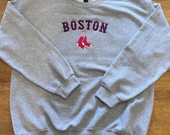 Boston Baseball Embroidered vintage Style Sweatshirt. Boston Baseball.