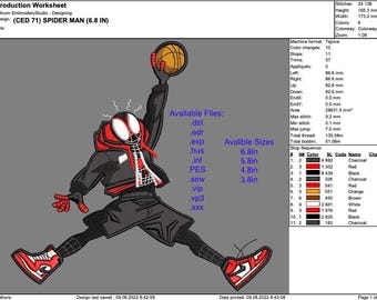 Spider Man Miles morales Embroidery fiile