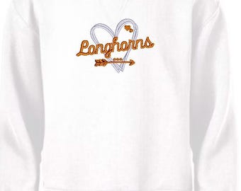 Longhorns embroidered sweatshirt.