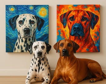 Lienzo personalizado con retrato de mascota: arte mural único para perros y gatos