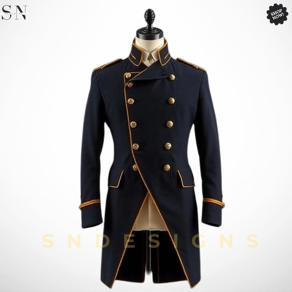 Men's Military Tailcoat: Steampunk Gothic Officer Jacket - Etsy