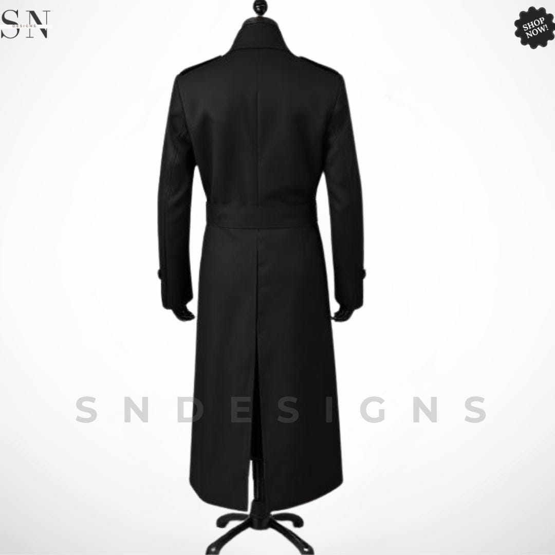 【black】salvy; 17ss OVERCOAT Navy Fleet Soviet woolen long black Overcoat - Soviet Power