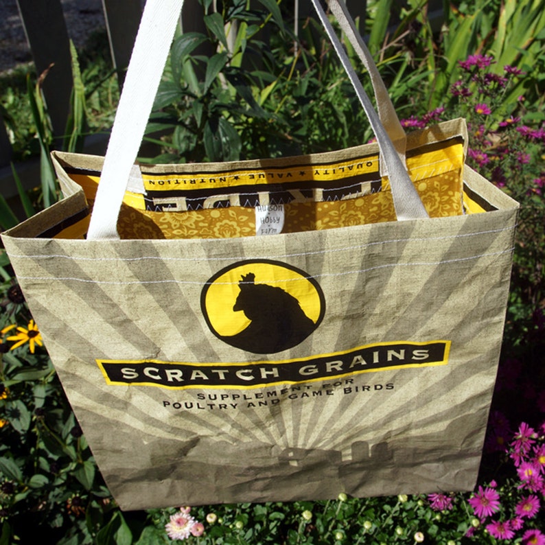 Scratch Grains Gold LINED Feed Sack Tote