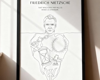 Printable Quote Wall Art Friedrich Nietzsche - Philosophical Decor for Thinkers