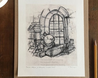 The Redwall Sketchbooks Print Series #1. Father Abbot, A Redwall Winter's Tale