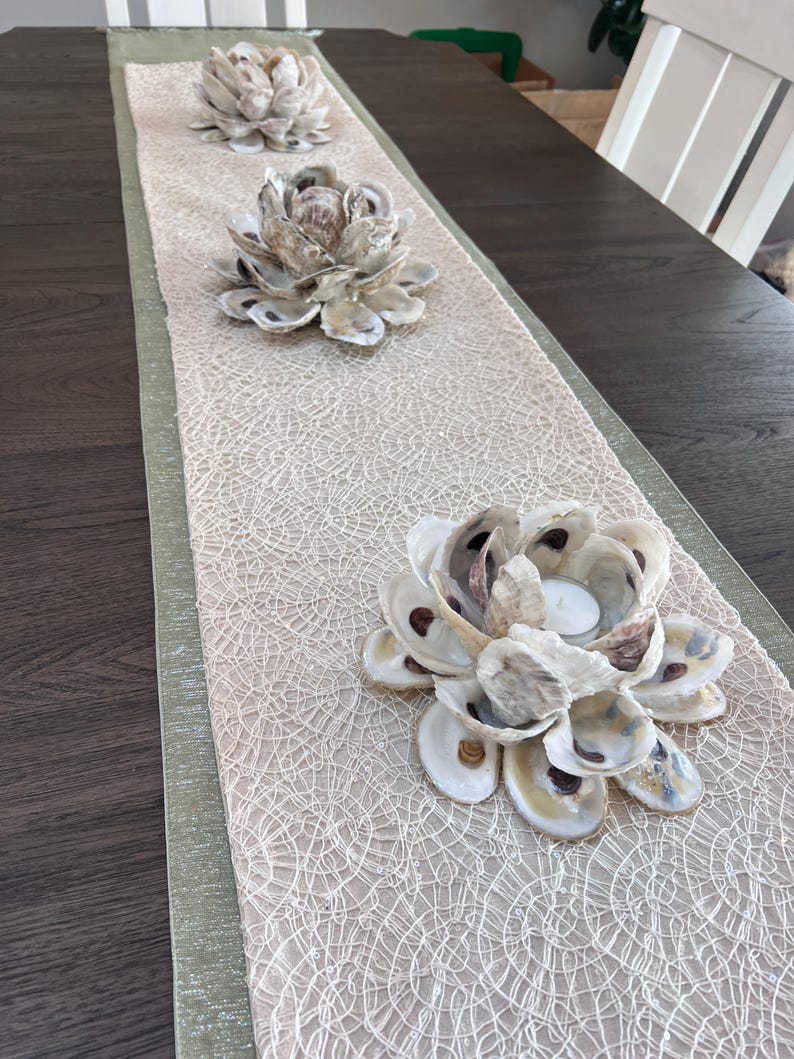 Magnolia Oyster Shell Votive / Oyster Shell Magnolia Flower / Oyster ...