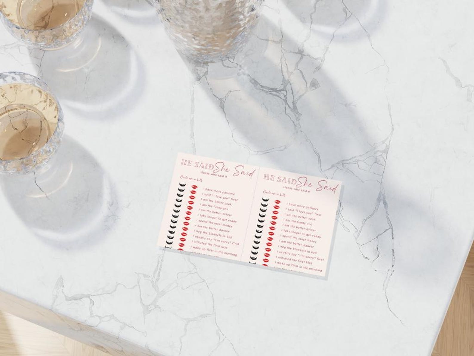 He Said She Said| Printable Bridal Shower Game| Party Game ...