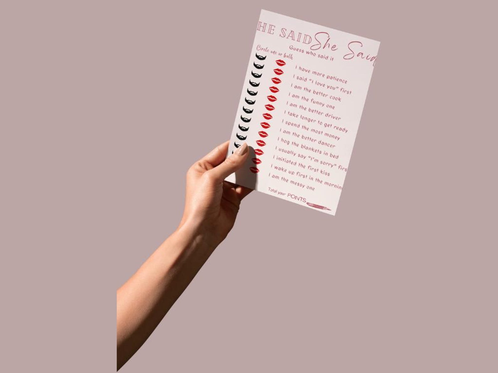 He Said She Said| Printable Bridal Shower Game| Party Game ...