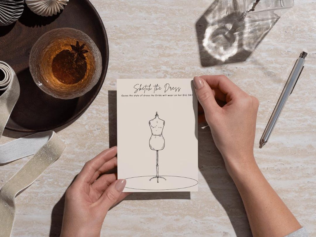 Sketch the Dress Bridal Shower Game | Printable PDF (instant Download) -  Etsy