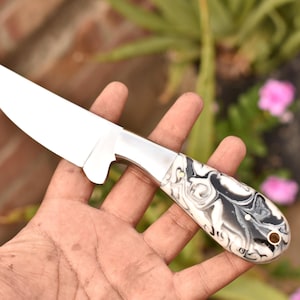 Handmade D2 Steel Cowboy Knife, Comes With Leather Sheath, Gift For Him, Birthday Gift, Wedding Gift, Best Gift For Man, groomsmen Gift