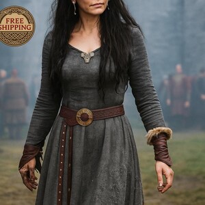 Damen Renaissance Kleid – Mittelalter Kostüm Für Wikinger Cosplay & Mittelalterfeste