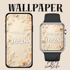 Blumen Apple Uhr Gesicht Wallpaper Pastell Uhr Gesicht Wallpaper | Digitaler Download|Luxe 3D Design für Apple Watch und Smartphone|Stylish Tech Art