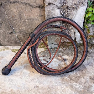 Nylon Bullwhip in Braun und Schwarz Farbe, 4 ft bis 18 ft, Indiana Jones Style Shots geladen Paracord Peitsche