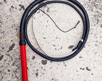 Jung Indy Style Bullwhip - 12/16 Geflecht, Premium Känguru Leder, Indiana Jones Style Movie Whip, laute Knacken