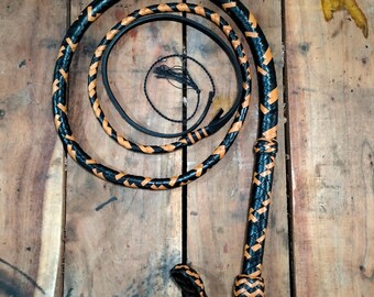 Multi Color Rindsleder Bullwhip mit gratis Peitsche Holster und Extra Crackers, 4 ft bis 12 ft, 12/16 Plait Bullwhip Indiana Jones Styles