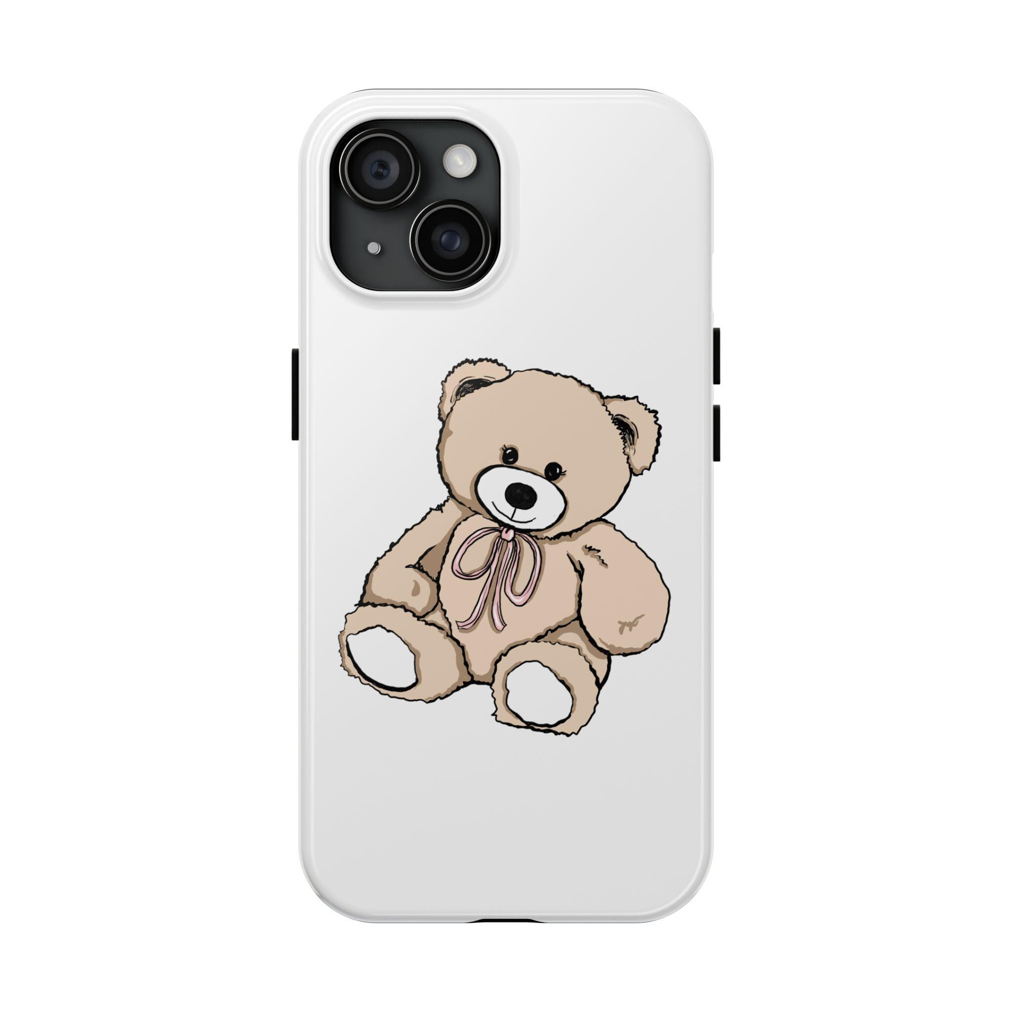 Adorable Teddy Bear Tough Phone Case, Cute Phone Cover, Kids Phone Case, Gifts for Bear Lovers, Durable Protection, Child-friendly Design