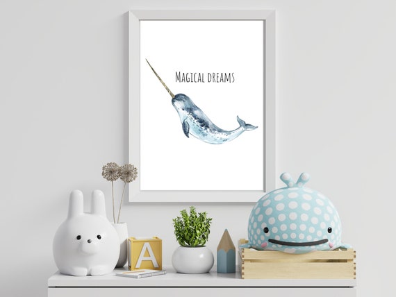 Magical Dreams Narwhal Digital Print Kid S Room Decor Australia - Narwhal Home Decor Magical Dreams Narwhal Digital Print Kid S Room Decor Australia - Narwhal Home Decor