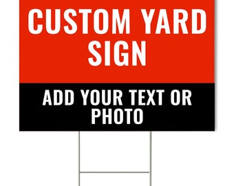Customizable 24x18" Yard Sign: Weatherproof Corrugated Plastic, Optional Stakes